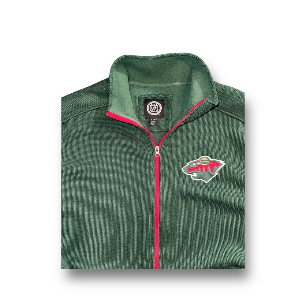 NHL Minnesota Wild Green Full Zip Track‎ Jacket Size: XL
